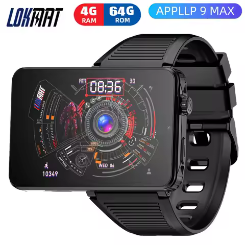 Android 15 LOKMAT APPLLP 9 MAX Men 4G Smart Watch MT6769 Octa Core 4GB Ram 64GB Rom 2.88" HD Screen 