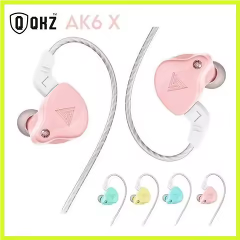 QKZ AK6-X Earphones Copper Driver HiFi Sport In-Ear Headphones for Running Sports with Microphone He