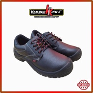 HK2 by Hammer King's Steel Toe Cap PU mix Genuine Leather Safety Shoes | Kasut Kerja Safety Bertali 