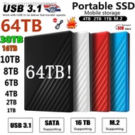 ✤℗ Hard Disk 500GB 1TB Protable SSD 2TB 4TB 8TB High-speed USB3.1 SSD 1TB External Hard Drive Storage Device for Desktop Laptop PS4