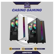 CASING PC GAMING C10 BLACK PANTHER BLACK AND WHITE ATX Terbaru