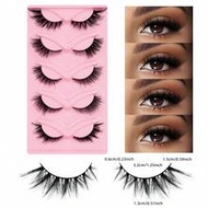 5 Pairs Faux Eyelashes, 3-15mm Cat Eye Charming Eyelashes, Long Winged Eyelashes For Alluring Makeup