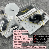 Mi fan Available 10D Thick 0.07- 0.05 Curved C-CC-D From 8mm To 20Mm Long - Small Glue Pins _ Fans Re-Mi Family Re-Mi Eyelash Extensions-Tool Thuy Ha