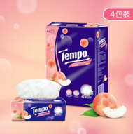 Tempo - (桃味/1條共4包) Tempo 4層加厚紙巾 (4包) x 1條