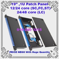 1U 19'' Patch panel , Optical Fiber Termination Box , ODF , Take off Cover SC LC FC ST E2K