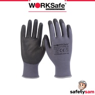 WORKSafe PU3000 Cut Resistant Safety Gloves Level 1 EN388 Work Gloves PU Coated