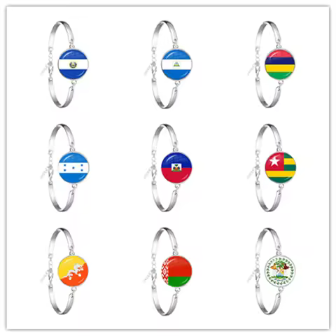 Sardova,Nicaragua,Mauritius,Honduras,Haiti,Togo,Bhutan, Belarus,Belize National Flag 20mm Glass Cabo