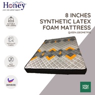 (Geometry) Honey Queen Size Synthetic Latex Foam Mattress 8 Inches / 8 Inci Queen Tilam