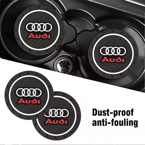 New Car Water Cup Slot Coasters Anti-Slip For Audi A3 A4 A5 B8 8P B9 8V B6 B7 A1 A6 C6 Q3 Q5 C7 8I A