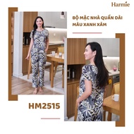 Harmie HM2515 Gray long pants short sleeve home wear set