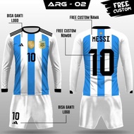 ORIGINAL Jersey Argentina bintang 3 juara 2022 baju sepak bola Argentina juara lengan panjang