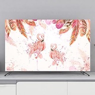 TV Cover Cloth Pink Flamingo Series Color Printed Pattern TV Dust Cover LCD LED Wall Mounted Desktop Cover Sheet,TV Accessories(Size:55in(130x80cm),Color:C)