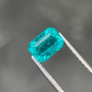 0.96 Ctw Lab Grown Paraiba (Hydrothermal) Emerald Cut w/inclusions 7 x 5 (mm)