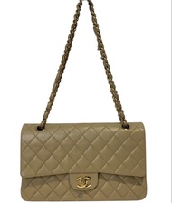 Chanel CF25 classic flap vintage beige