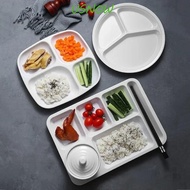 USNOW Fast Food Tray, Plastic Multigrid Food Dinner Plates, Kitchen Utensils Tray Multifunctional Serviceable Canteen Rice Plate School Canteen