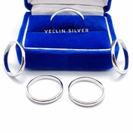TPK Cincin Polos Perak 925 Lapis Emas Putih - Ring Cincin Pria Cincin