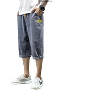 2021 Korean Men Plus Size Three Quarter Denim Shorts & Bermuda Shorts & Short Jeans Casual Straight 