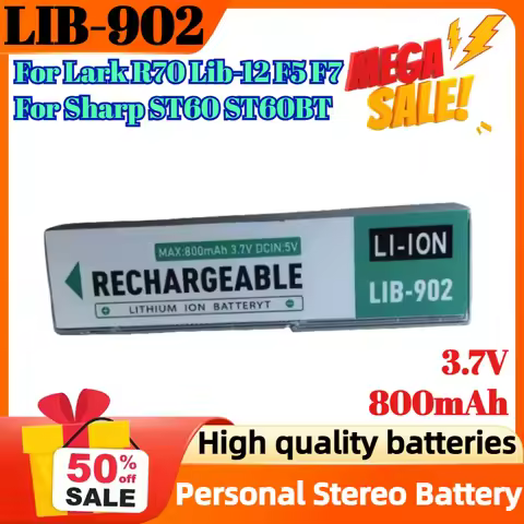 LIB-902 3.7V 800mAh Battery for Lark R70 Lib-12 F5 F7 F70 F80 M5 for Sharp ST60 ST60BT Personal Ster
