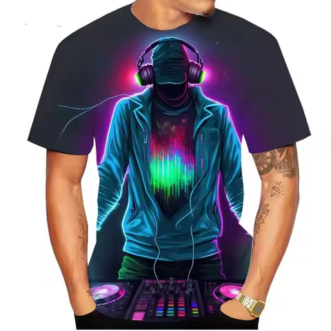 New 2025 Fashion Summer Hot Sale 3D DJ Men's/women's T Shirt 3D Print Kid Tops Clothing Plus Size 10