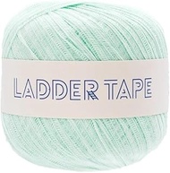 DARUMA 3400 Hand Knitting Yarn, Ladder Tape, Medium Thick, Col. 9, White x Mint, Approx. 1.8 oz (50 