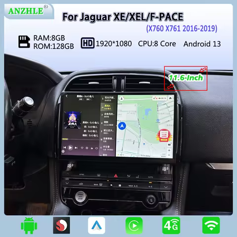 11.6” For Jaguar XE/XEL/F-pace Car Radio Multimedia Player Carplay and Android Auto Android 13 Smart