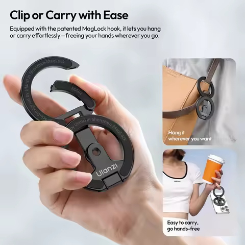 Ulanzi MA02 MagLock Dual Magnetic Phone Stand Slim Foldable Design for Gym Refrigerator Vlogging Sho