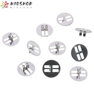 MIOSHOP 100Pcs Candle Manufacturing Bases, Height about 0.7 cm/0.18 inch Round Metal Wood Wick Clips