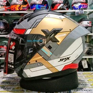 Jpx NOVA X ALL CORAK V2 HALF FACE DOUBLE VISOR HELMET ORIGINAL SNI DOT