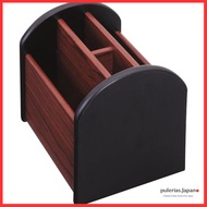 TRADE ONE Remote Control Rack Desk Organizer Storage Case Multi-Rack Rotating Wooden Small Item Stor