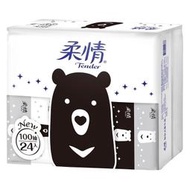 兔龍集團超市:柔情抽取式衛生紙-100PCx24*3(箱)