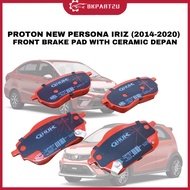 Proton New Persona Iriz (2014-2020) Front Brake Pad With Ceramic Depan Made By Qhuk 1 Set 4pcs