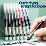 Quick Dry Straight Liquid Pen 0.5mm Quick Dry Gel Pen School Office Writing Sign pen