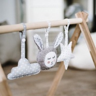 Baby Bunny Toys - grey plush rabbit baby play gym toys
