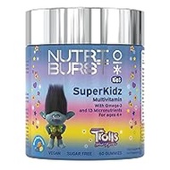 Nutriburst SuperKidz - Chewable Multivitamin for Health, Growth &amp; Development - 13 Essential Nutrients: Vitamin A, B12 C, D3, E, Iron, Omega-3 - Vegan + Sugar Free - Orange Flavour - 30 Gummies