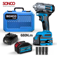 SONCO 680NM/880NM Heavy Duty Cordless Impact Wrench Electric 1/2 Inch Socket Drill Screwdriver Bater