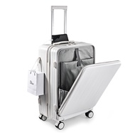 กระเป๋าเดินทาง 20/24นิ้ว ด้วยอินเทอร์เฟซชาร์จ USB และฟังก์ชั่นที่วางแก้ว กระเป๋าเดินทาง การเดินทางไปต่างประเทศ luggage