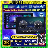 13'' / 10'' Toyota Vellfire Alphard ANH30 2015-2022 (360 CAMERA 8GB RAM 128GB CARPLAY 4G SIM CARD) A