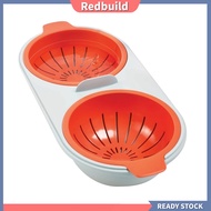 redbuild|  Double-layer Microwave Mini Egg Poacher Steamer Breakfast Cooker Boiler Cup