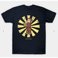 Curious George Retro Japanese T-Shirt for Adult men/TOPS Kids（boy and girl）Size 110-150 T-shir