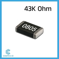 Resistor 43K 0805 SMD 43 K Ohm 43 KiloOhm Kilo Ohm SMD0805