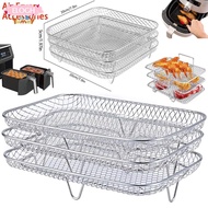 ELO11 Air Fryer Rack, Stackable Stainless Steel Grilling Rack,  Non-Stick Airfryer Tray Kitchen Gadg