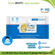 PureBB Baby Wash Gloves Waslap Tissue Basah  Membersihkan Kulit Bayi