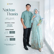 Baju Muslim Setelan Pasangan Keluarga Couple Silmi Nathan Thania Irish Cream
