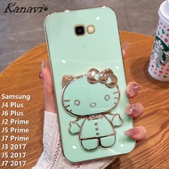 สำหรับเคสโทรศัพท์ Samsung Galaxy J4 Plus J6 Plus J2 Prime J5 Prime J7 Prime J3 2017 J5 2017 J7 2017 แฟชั่นKTแมว กระจกแต่งหน้าเคสโทรศัพท์แบบนุ่ม