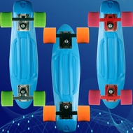 BiruABSPlat Ikan Kecil Skateboard Empat Roda Empat Dewasa Pemula Kanak-Kanak Lelaki Remaja Dewasa Be