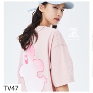 Charm's Unisex Oversize Cotton Oversize Wide Sleeve T-shirt Cheap Wide Form Printed Cute TV47 Ghost Pattern