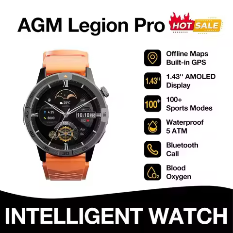 AGM Legion Pro GPS SmartWatch Men Smartwatch Show Time Heart Rate Bluetooth C AMOLED Bluetooth Elect