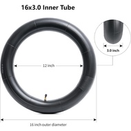 16x3.0 Replacemen Inner Tube, 16x3.0 Bike Tube with Bent Valve Stem Compatible with 16x3.0 16x3.25 1