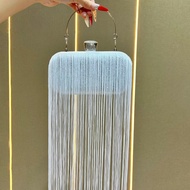 GFS store New Evening Bag with Fine Glitter Tassel Party Bag Shoulder and Handbag Elegant Dress Even