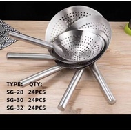 Stainless steel perforated strainer fried food strainer/ thick stainless steel strainer/